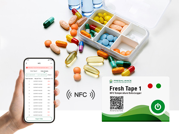 جهاز تسجيل بيانات درجة الحرارة NFC للاستخدام مرة واحدة Fresh Tape 1