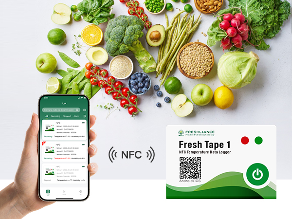 جهاز تسجيل بيانات درجة الحرارة NFC للاستخدام مرة واحدة Fresh Tape 1