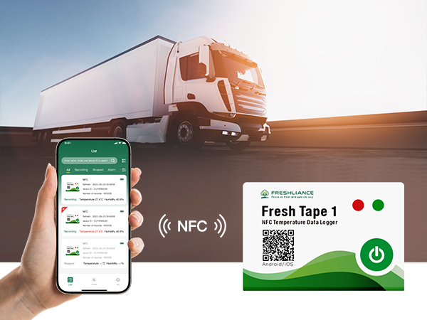 جهاز تسجيل بيانات درجة الحرارة NFC للاستخدام مرة واحدة Fresh Tape 1